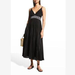 NWT!! Solid & Striped Ariel Flowy Sleeveless Midi Dress With Pockets M Blackout